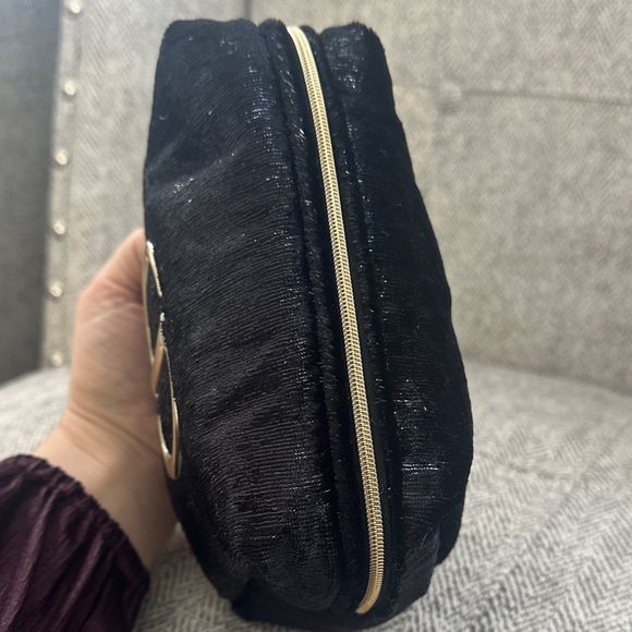 Dior Black Velvet Cosmetic Pouch with Gold Logo - Picture 4 of 9
